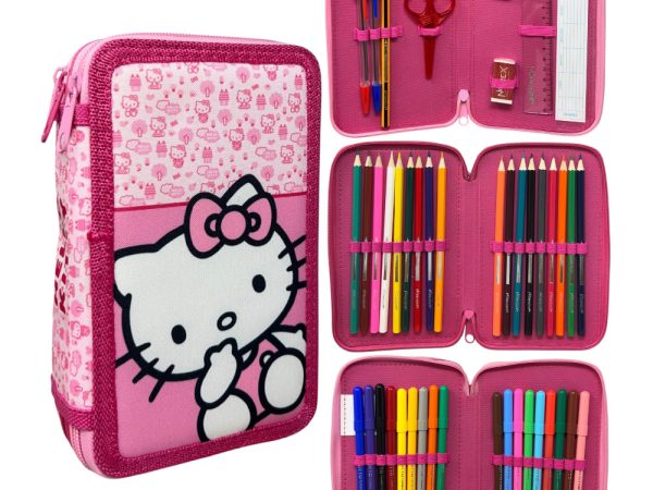 Hello Kitty Κασετίνα Γεμάτη 3 Επίπεδα (13x20x6cm)