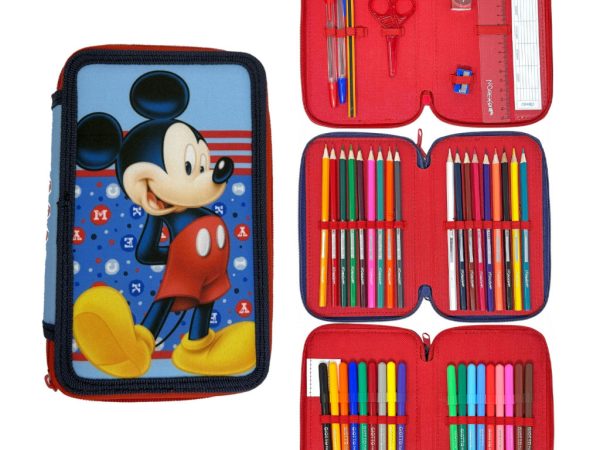 Disney Mickey Κασετίνα Γεμάτη 3 Επίπεδα (13x20x6cm)