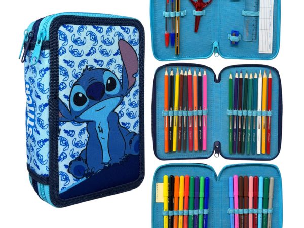 Disney Lilo & Stitch Κασετίνα Γεμάτη 3 Επίπεδα (13x20x6cm)