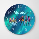 Προσωποποιημένο Ξύλινο Ρολόι Τοίχου Κ-POP με Όνομα – 26×26cm