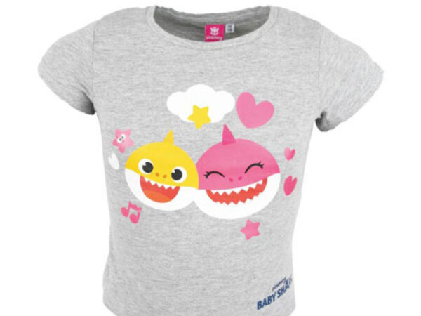 Παιδικό κοντό μπλουζάκι για κορίτσι Baby Shark Fun, πάνω μέρος 92 εκ.
