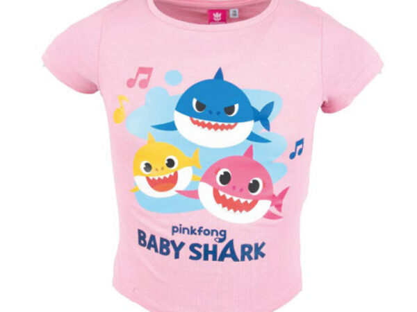Παιδικό κοντό μπλουζάκι Baby Shark Fun, πάνω μέρος 116 εκ.