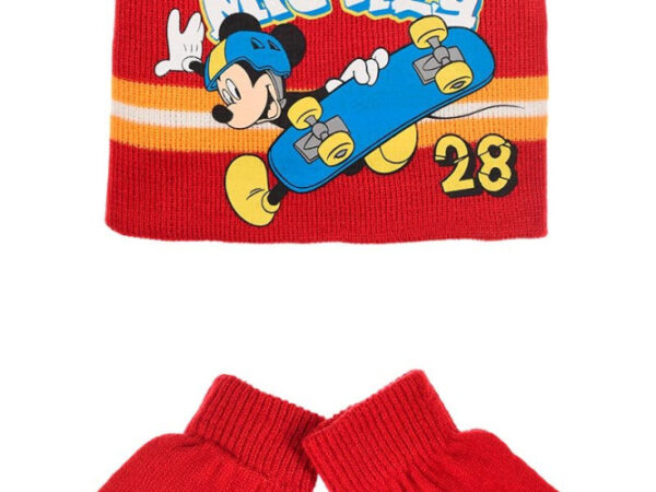 Σετ παιδικού σκούφου + γαντιών Disney Mickey Skate 54 εκ.