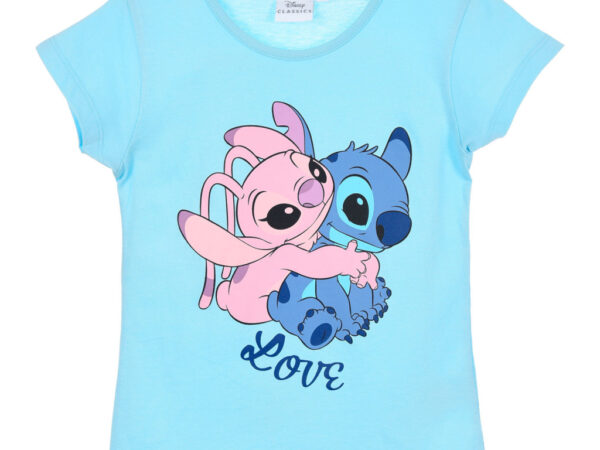 Παιδικό κοντό μπλουζάκι Disney Lilo and Stitch Love, τοπ 4 ετών / 104 εκ.