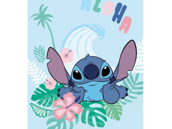 Κουβέρτα Disney Lilo and Stitch Aloha από κοραλί φλις 100x150εκ.