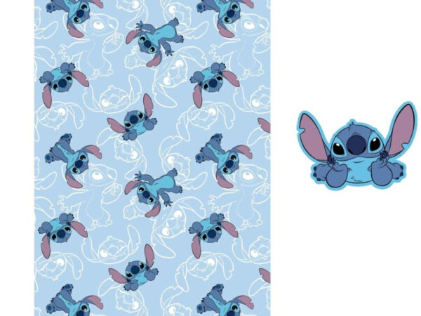 Σετ κουβέρτας και μαξιλαριού από φλις ύφασμα Disney Lilo and Stitch On The Belly