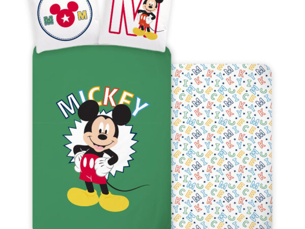 Κάλυμμα σεντονιού Disney Mickey Letters 140-200 εκ., 70-90 εκ.