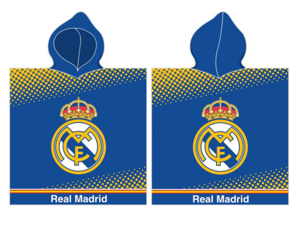 Πόντσο πετσέτας θαλάσσης Real Madrid Blue 55x110 εκ.