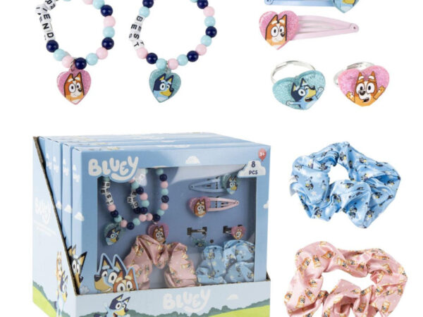 Σετ αξεσουάρ μαλλιών και κοσμημάτων Bluey Happy 8 τεμαχίων