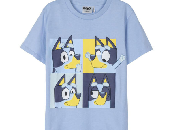 Παιδικό κοντό μπλουζάκι Bluey Mosaic, τοπ 4 ετών / 104 εκ.