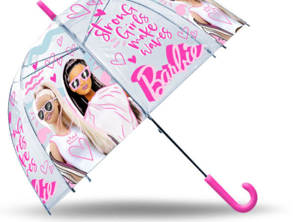 Παιδική διαφανής ομπρέλα Barbie Strong Girls 70 εκ.