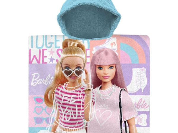 Πόντσο πετσέτας θαλάσσης Barbie Together 60x120 εκ.