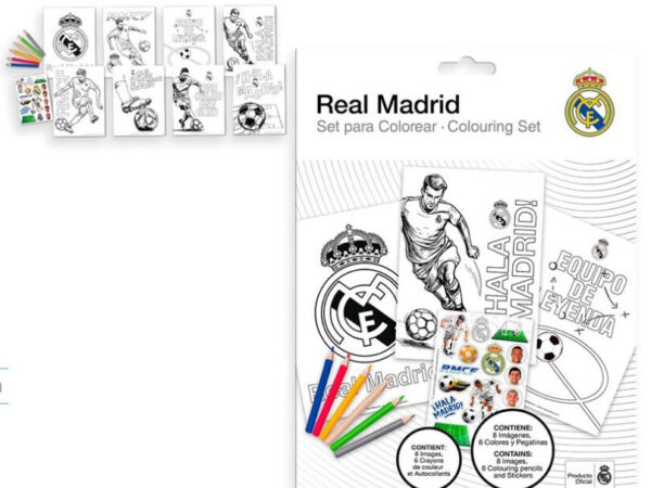 Σετ χρωματισμού Ρεάλ Μαδρίτης Hala με αυτοκόλλητα