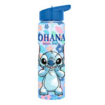 Πλαστικό παγούρι με καλαμάκι Disney Lilo and Stitch Ohana 600 ml