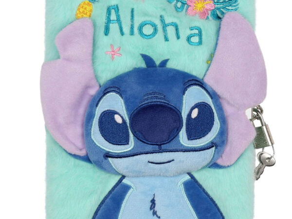 Disney Lilo and Stitch Aloha 3D Λούτρινο Ημερολόγιο A5 με Κλειδαριές