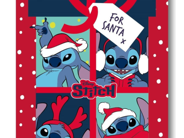 Χριστουγεννιάτικη Κουβέρτα Disney Lilo and Stitch Santa Polar Fleece 100x140εκ.