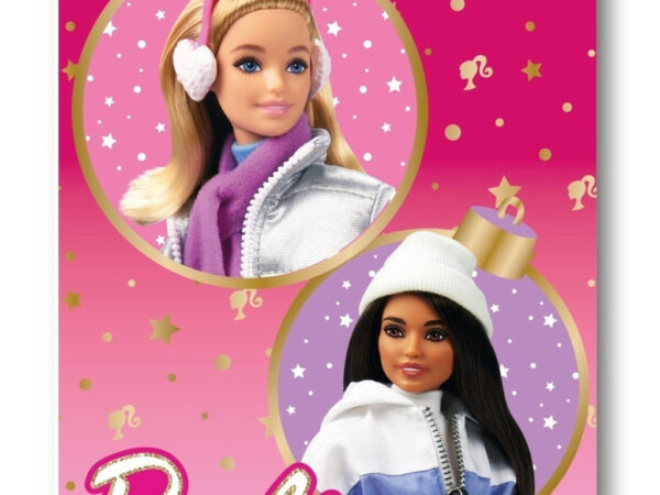 Χριστουγεννιάτικη Κουβέρτα Barbie Χειμερινή Πολική 100x140εκ.