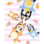 Πετσέτα μπάνιου Bluey Ice Cream, πετσέτα θαλάσσης 70x140cm (Γρήγορο στέγνωμα)