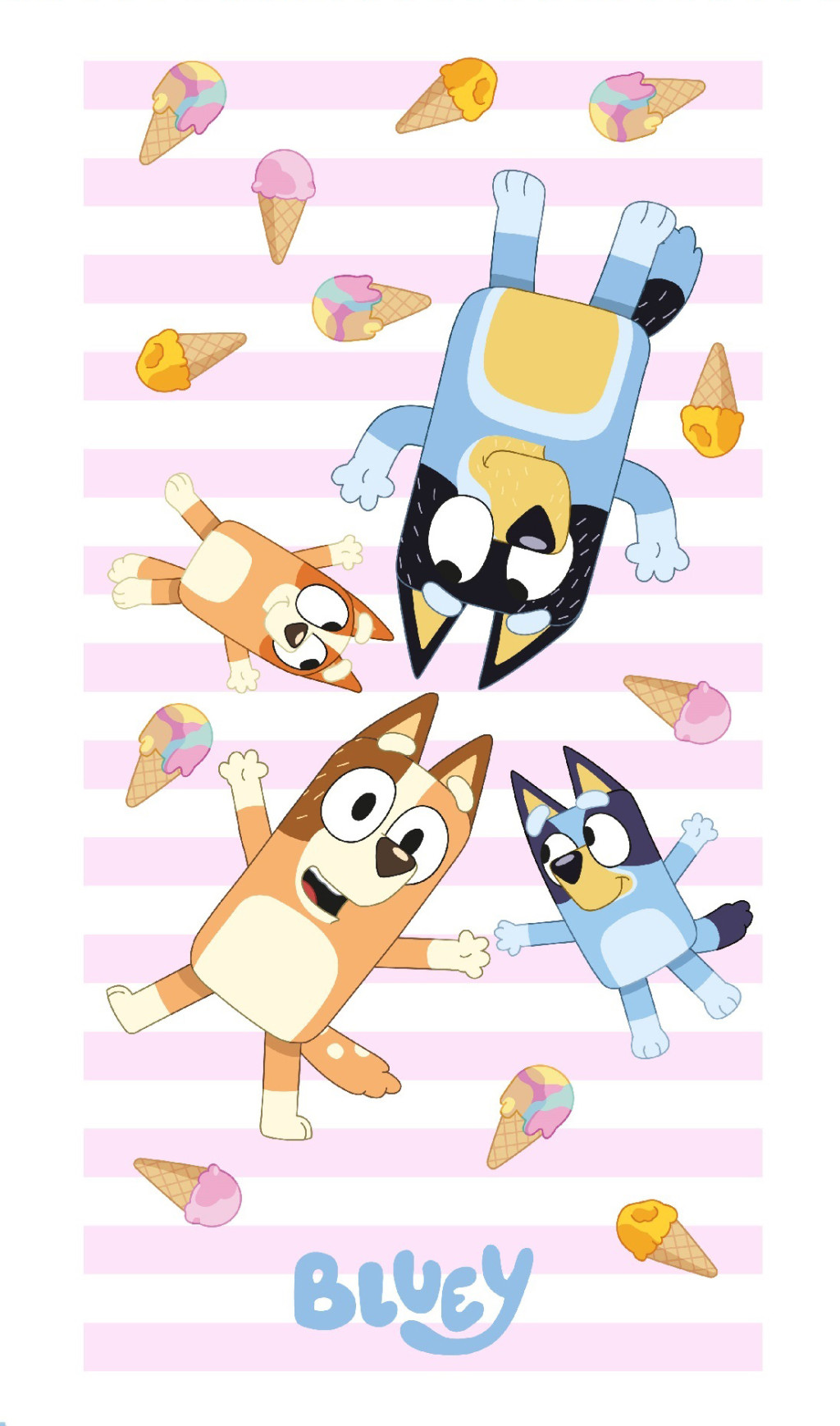 FML360469 Πετσέτα μπάνιου Bluey Ice Cream, πετσέτα θαλάσσης 70x140cm (Γρήγορο στέγνωμα) - Image 1
