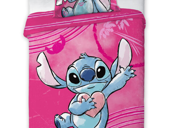 Σετ παιδικών κλινοσκεπασμάτων κούνιας/παιδικού κρεβατιού Disney Lilo and Stitch Heartbeat 100-135 εκ., 40-60 εκ.