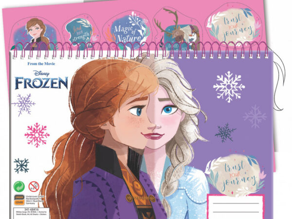 Μπλοκ σχεδίασης Disney Frozen Together A/4 με σπιράλ, 40 σελίδες και αυτοκόλλητα