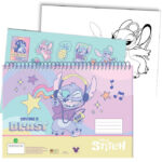 Μπλοκ σχεδίασης σπιράλ Disney Lilo and Stitch Blast A/4 με αυτοκόλλητα, 40 σελίδες