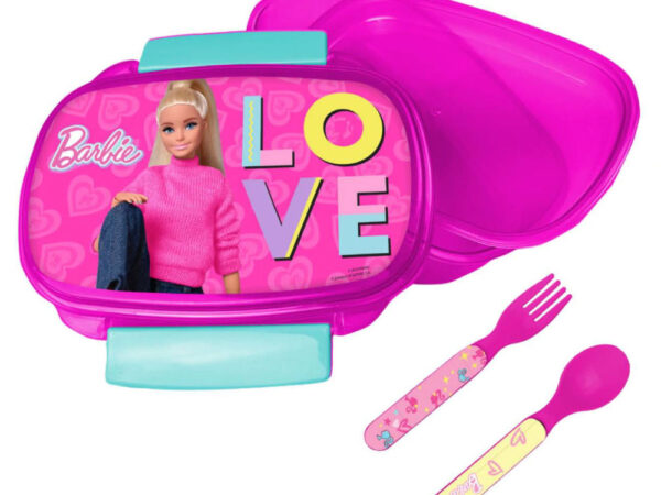 Κουτί σάντουιτς Barbie Love + σετ μαχαιροπίρουνων