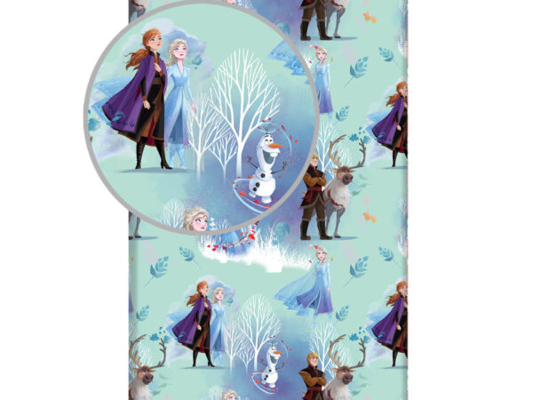 Σεντόνι με λάστιχο Disney Frozen White Trees 90x200 εκ.