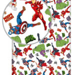 Avengers Λευκό σεντόνι με λάστιχο 90x200 εκ.