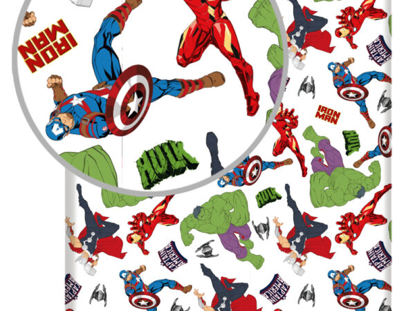 Avengers Λευκό σεντόνι με λάστιχο 90x200 εκ.