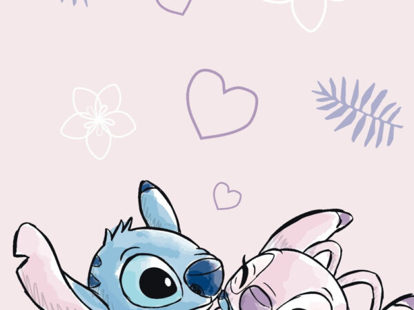 Πετσέτα μπάνιου Disney Lilo and Stitch ροζ, πετσέτα θαλάσσης 70x140εκ.