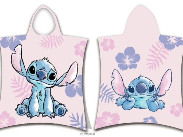 Πόντσο πετσέτας θαλάσσης Disney Lilo and Stitch Pink 50x115 εκ.