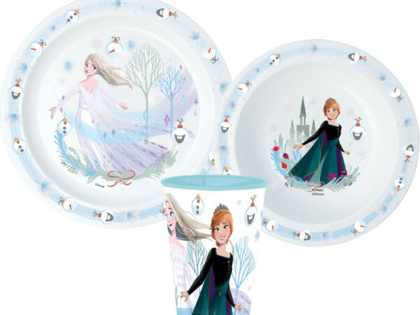 Σετ φαγητού Χριστουγέννων Disney Frozen Royally Cool, σετ από μικροπλαστικό, ποτήρι 260 ml