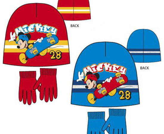 Σετ παιδικού σκούφου + γαντιού Disney Mickey Skate 52-54 εκ.