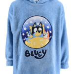 Πλούσια κουβέρτα από φλις πουλόβερ Bluey Stars, πόντσο 6/8 ετών