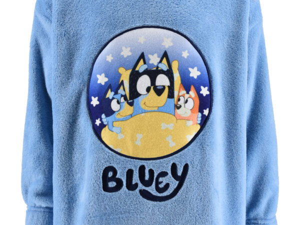 Πλούσια κουβέρτα από φλις πουλόβερ Bluey Stars, πόντσο 6/8 ετών