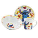 Σετ φαγητού από πορσελάνη Disney Lilo and Stitch Heart σε κουτί δώρου με σχέδιο καρδιάς και σχέδιο σε κουτί δώρου.