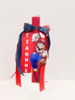 Πασχαλινή Αρωματική Λαμπάδα Super Mario με Κρεμαστό Ξύλινο Ταμπελάκι