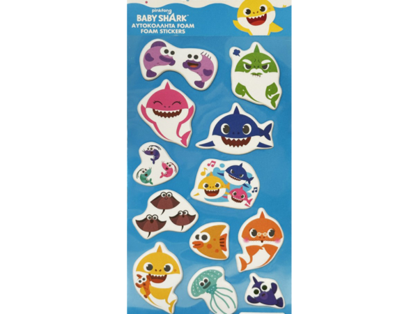 Σετ αυτοκόλλητων με αφρώδες υλικό Baby Shark Aquatic