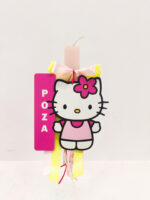 Πασχαλινή Αρωματική Λαμπάδα Hello Kitty με Κρεμαστό Ξύλινο Ταμπελάκι Ονόματος