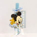 Πασχαλινή Αρωματική Λαμπάδα Baby Mickey με Κρεμαστό Ξύλινο Ταμπελάκι Ονόματος