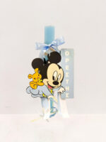 Πασχαλινή Αρωματική Λαμπάδα Baby Mickey με Κρεμαστό Ξύλινο Ταμπελάκι Ονόματος