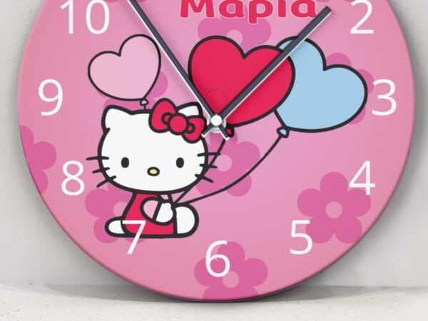 Ρολόι Τοίχου Hello Kitty με Όνομα