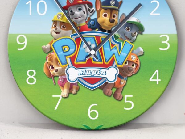 Ρολόι Τοίχου Paw Patrol με Όνομα