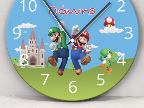 Ρολόι Τοίχου Super Mario με Όνομα