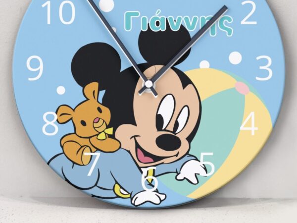 Ρολόι Τοίχου Baby Mickey με Όνομα