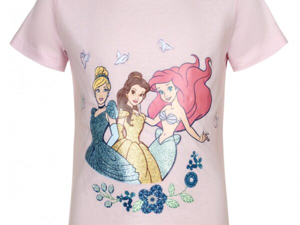 Παιδικό κοντό μπλουζάκι Disney Princess, πάνω μέρος 110/116 cm