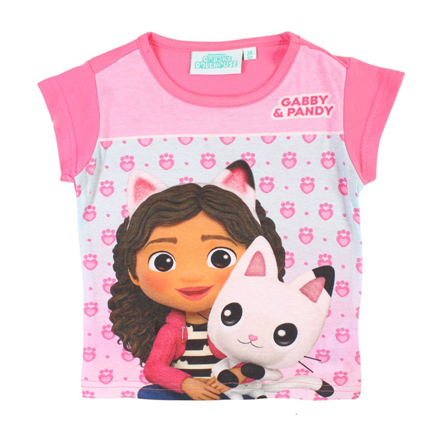 85FML357629A3 Παιδικό κοντό μπλουζάκι Gabby's Dollhouse Pandy Pink, από 3 ετών - Image 1