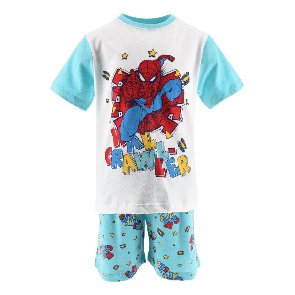 85SEV2008A4 Παιδική κοντή πιτζάμα Spiderman Wall Crawler Blue 4 ετών / 104 εκ. - Image 1