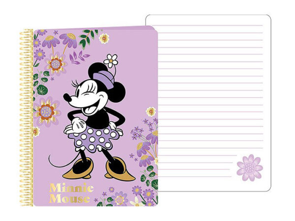 Μωβ σημειωματάριο σπιράλ Disney Minnie A5 με σχέδιο "Minie"
